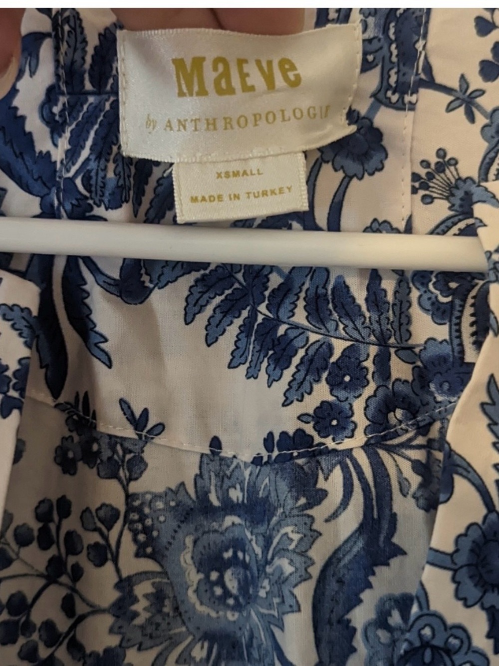 Anthropologie somerset dress, xs blue floral - Picture 3 of 3
